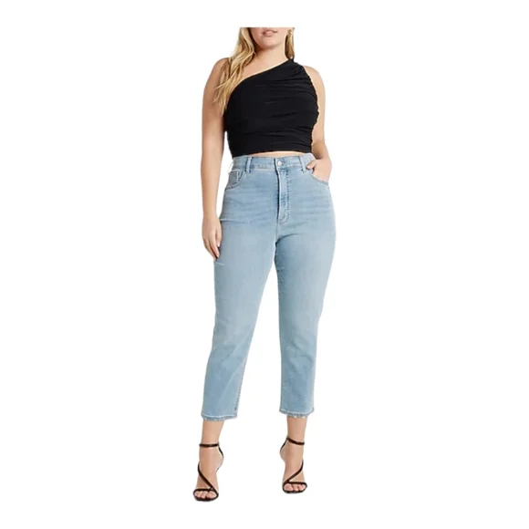 Express Jeans Express Boyfriend Mid Rise Light Wash Jeans Size